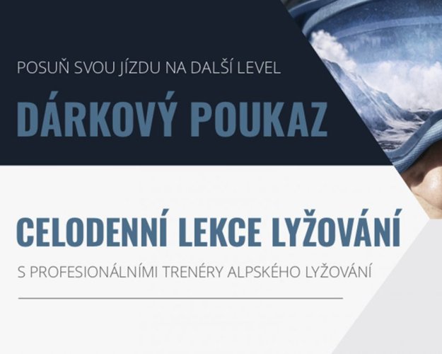 Dárkový poukaz- celodenní lekce - Počet osob: Jedna osoba, Vyber způsob, jak zabalíme tvoje lyžařské sny: Pouze na e-mail
